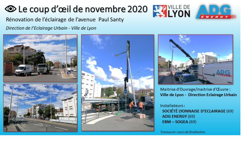 Éclairage avenue Paul Santy à Lyon
